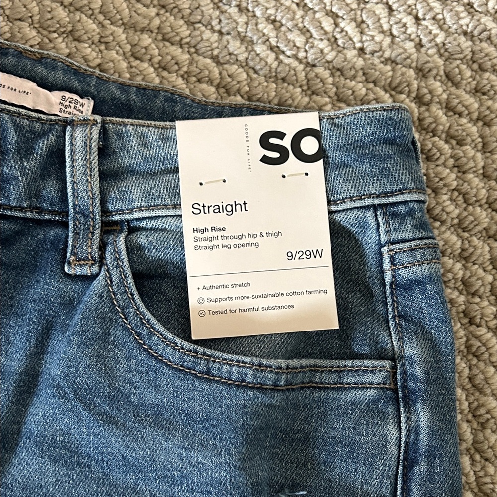 SO Women's Classic Blue Straight Leg Jeans